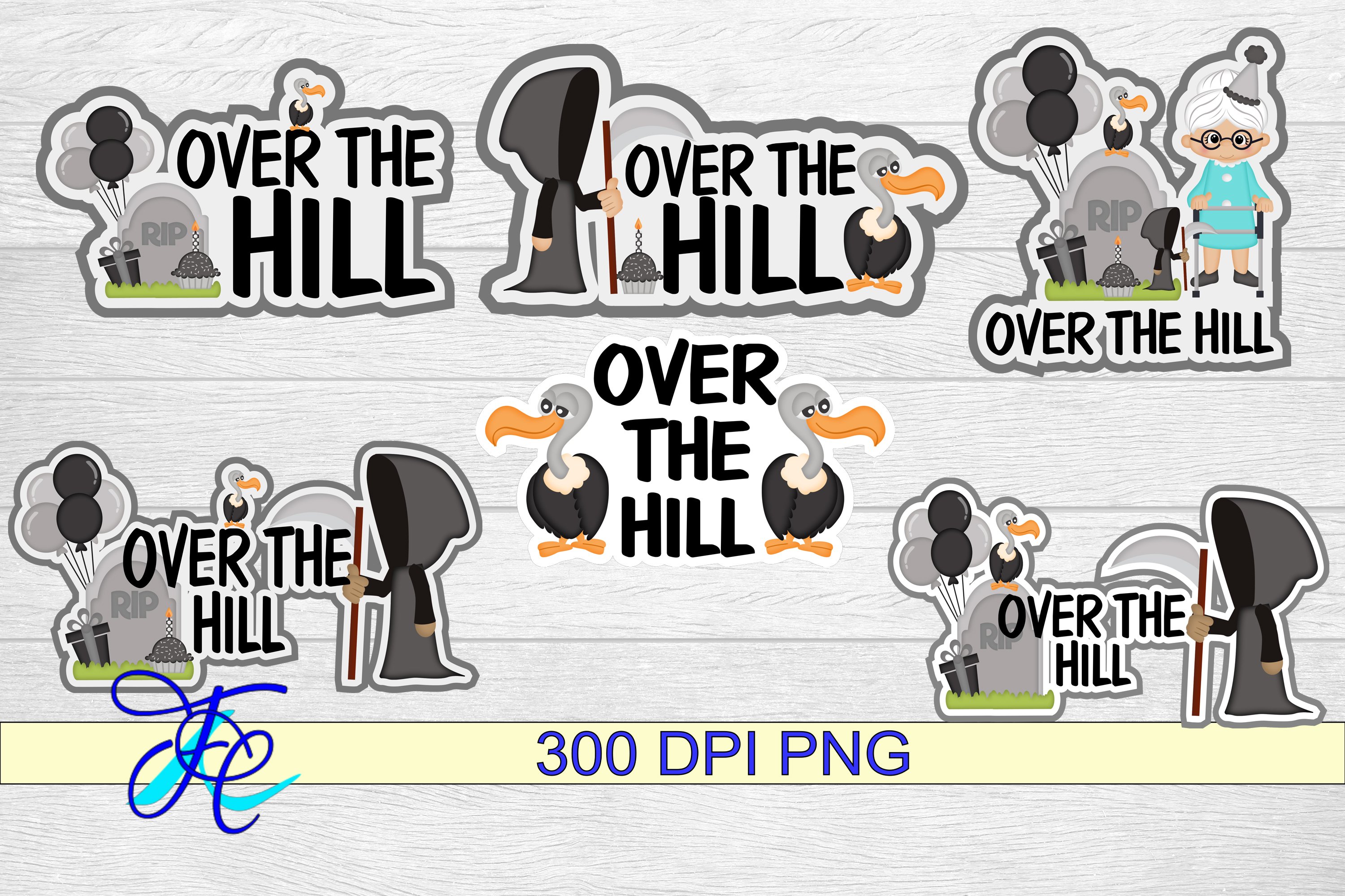 Over The Hill Woman Stickers