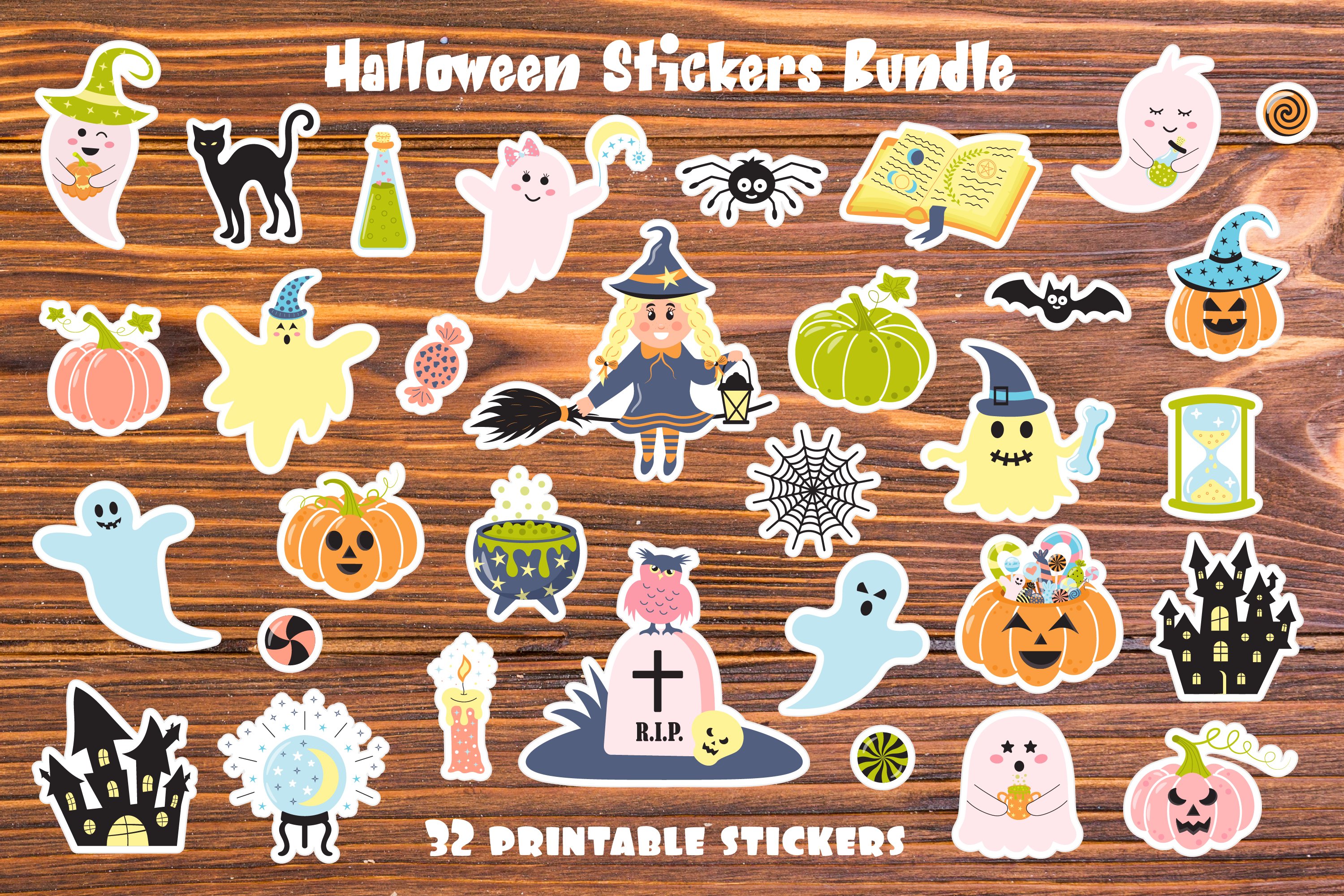 Halloween Stickers Bundle/Sticker pack view 2