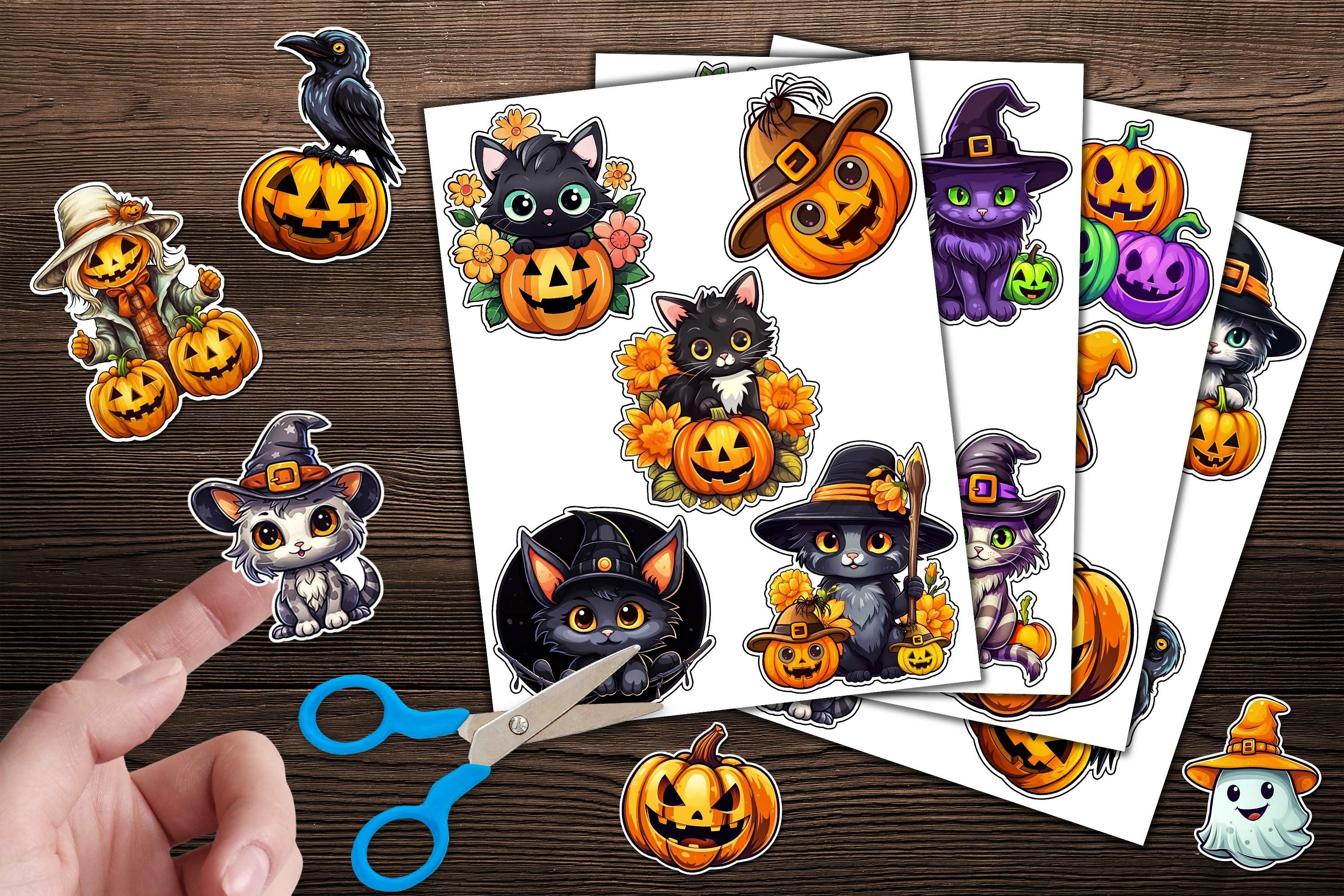 Halloween Stickers Set with 20 Cute Designs | Print and Cut view 2
