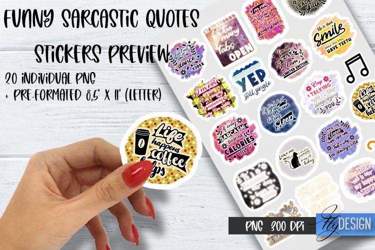 Funny Sarcastic Quotes Stickers. Sarcastic Quotes PNG. vol.4