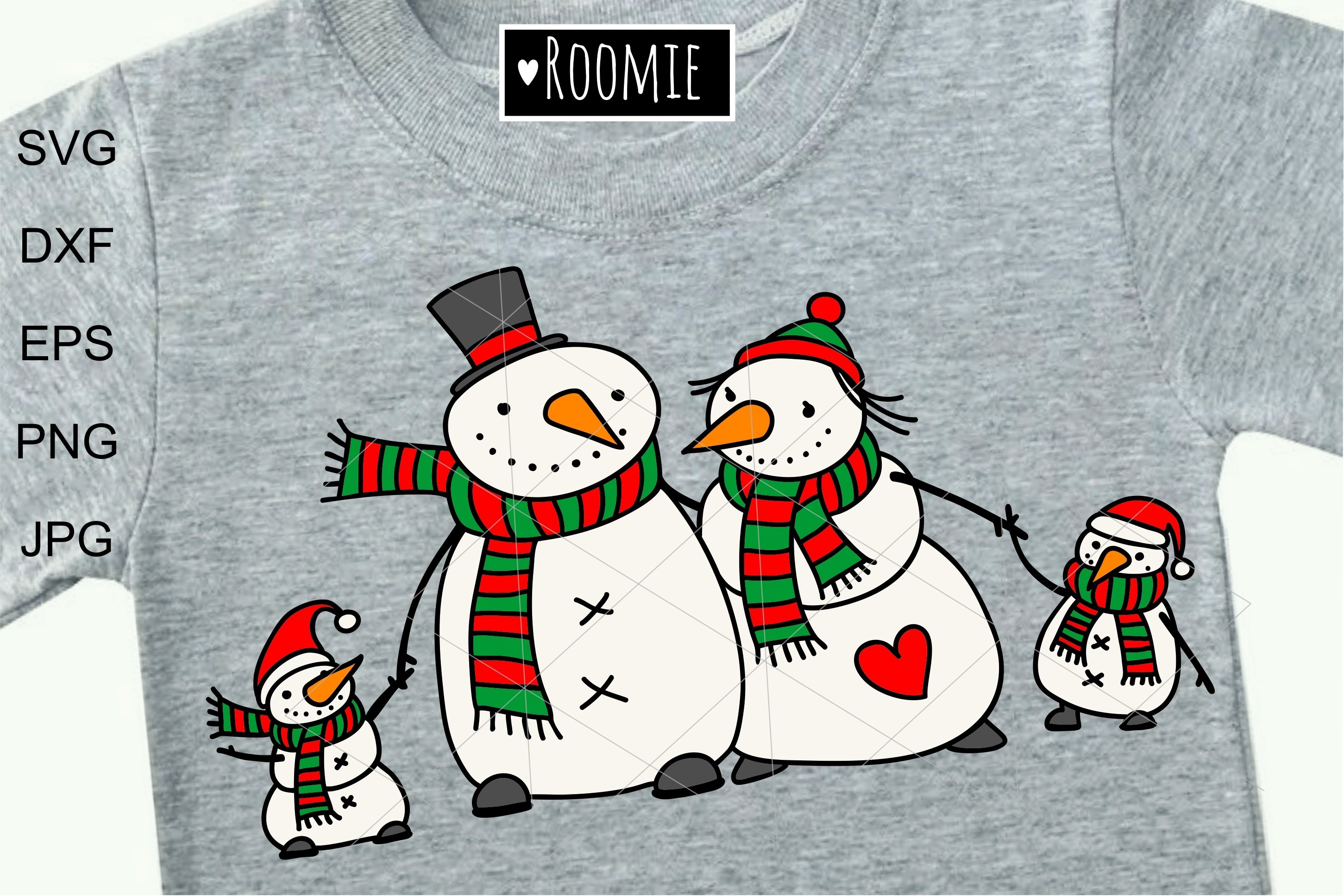 Christmas Snowmen Bundle Svg Files, Winter Snowman clipart view 2