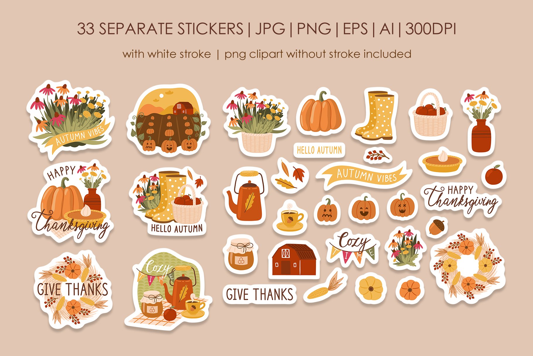 Hello Autumn sticker bundle view 3