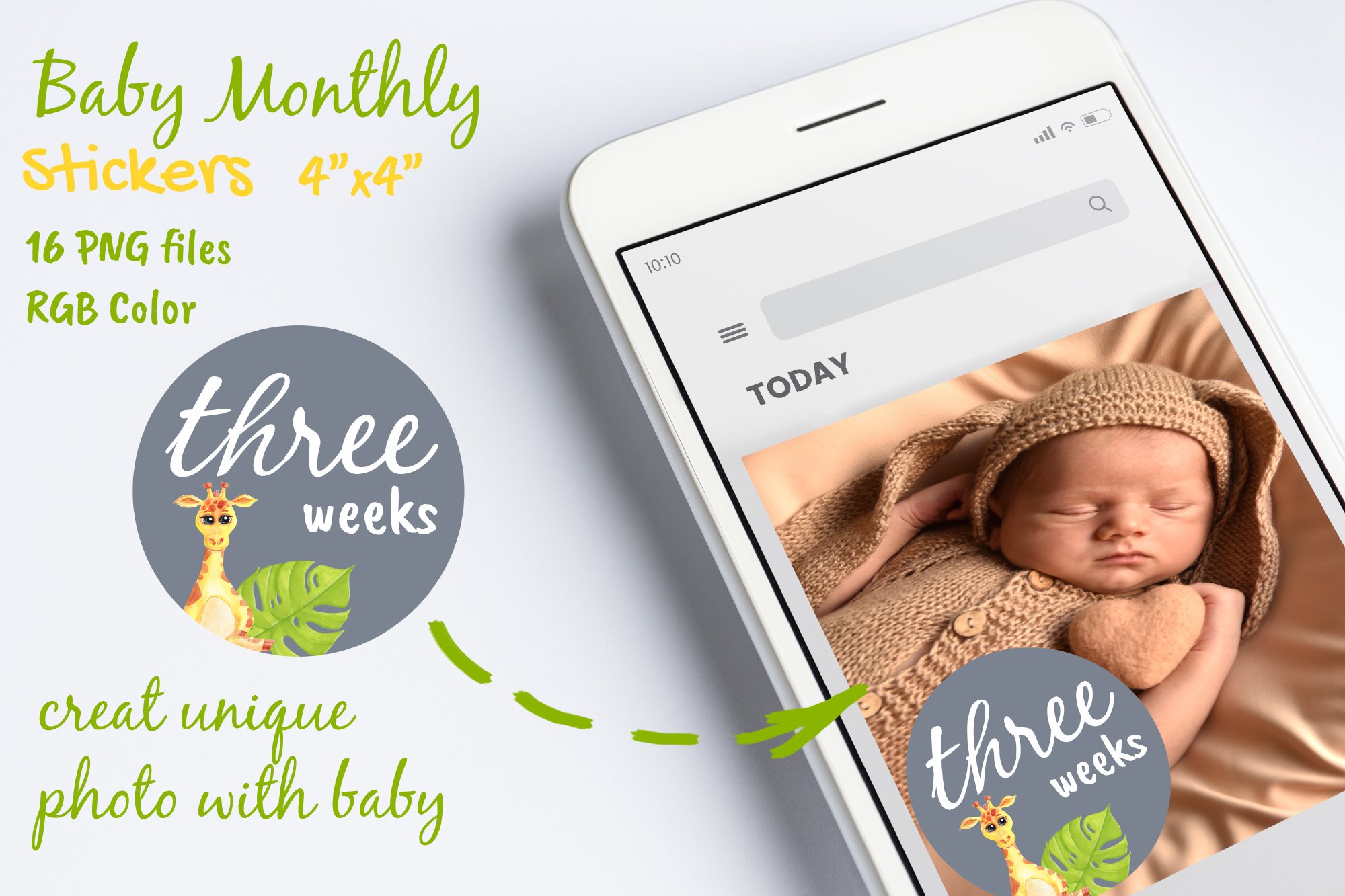 Baby 16 Milestone Cards Newborn Announcement New Baby Disc