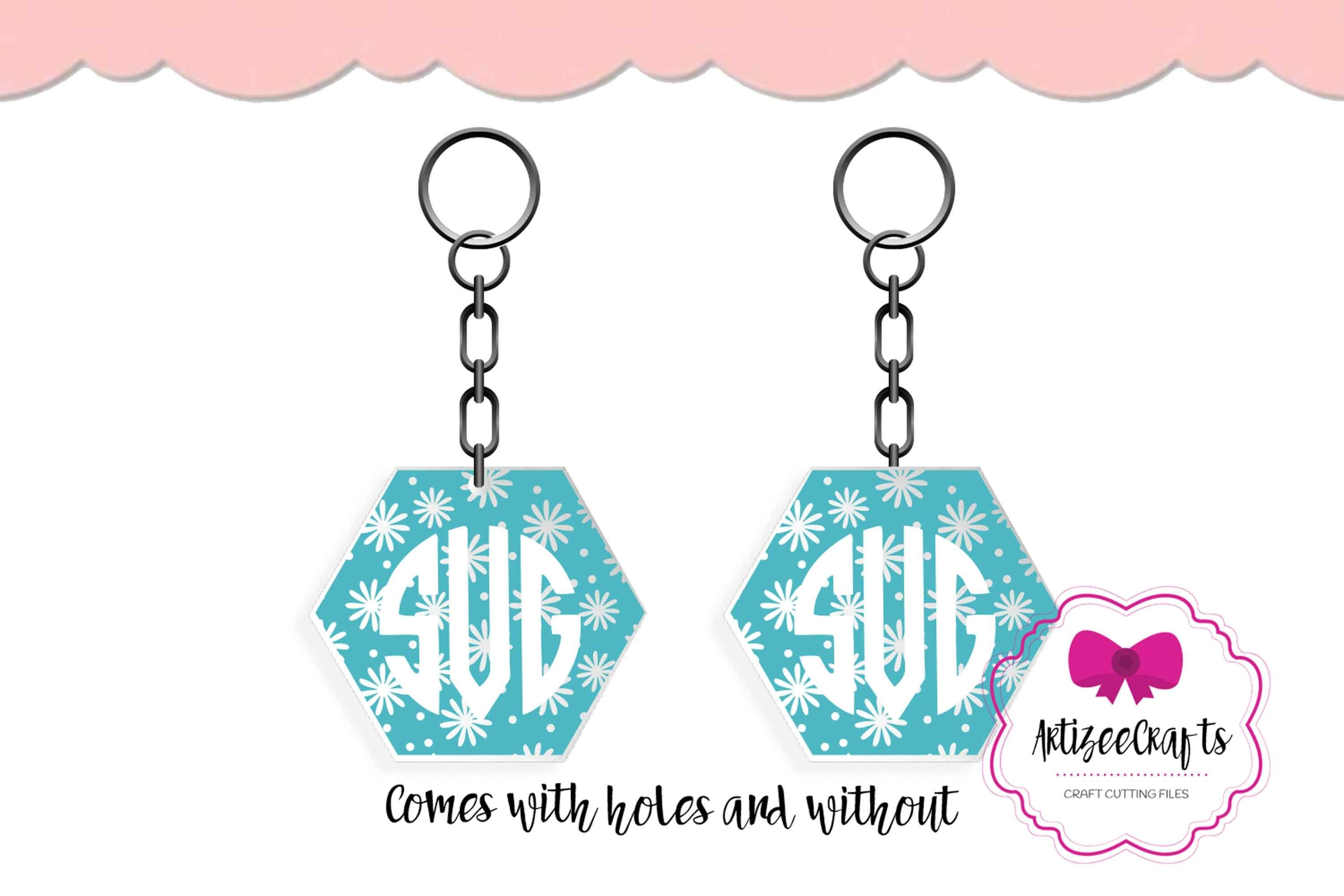 Keyring Monogram Bundle 3, Circular Pattern, Monogram Frame view 3