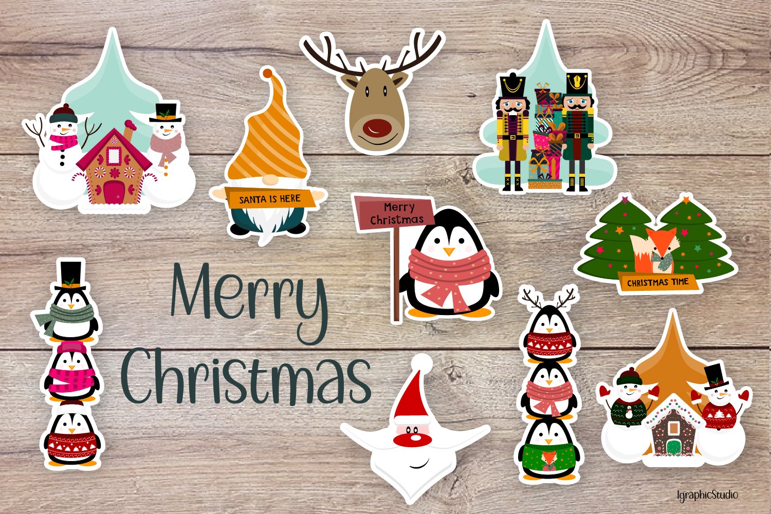 Christmas stickers bundle