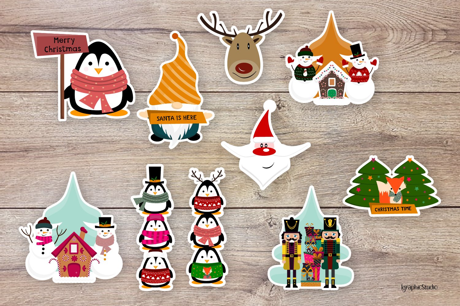 Christmas stickers bundle view 2