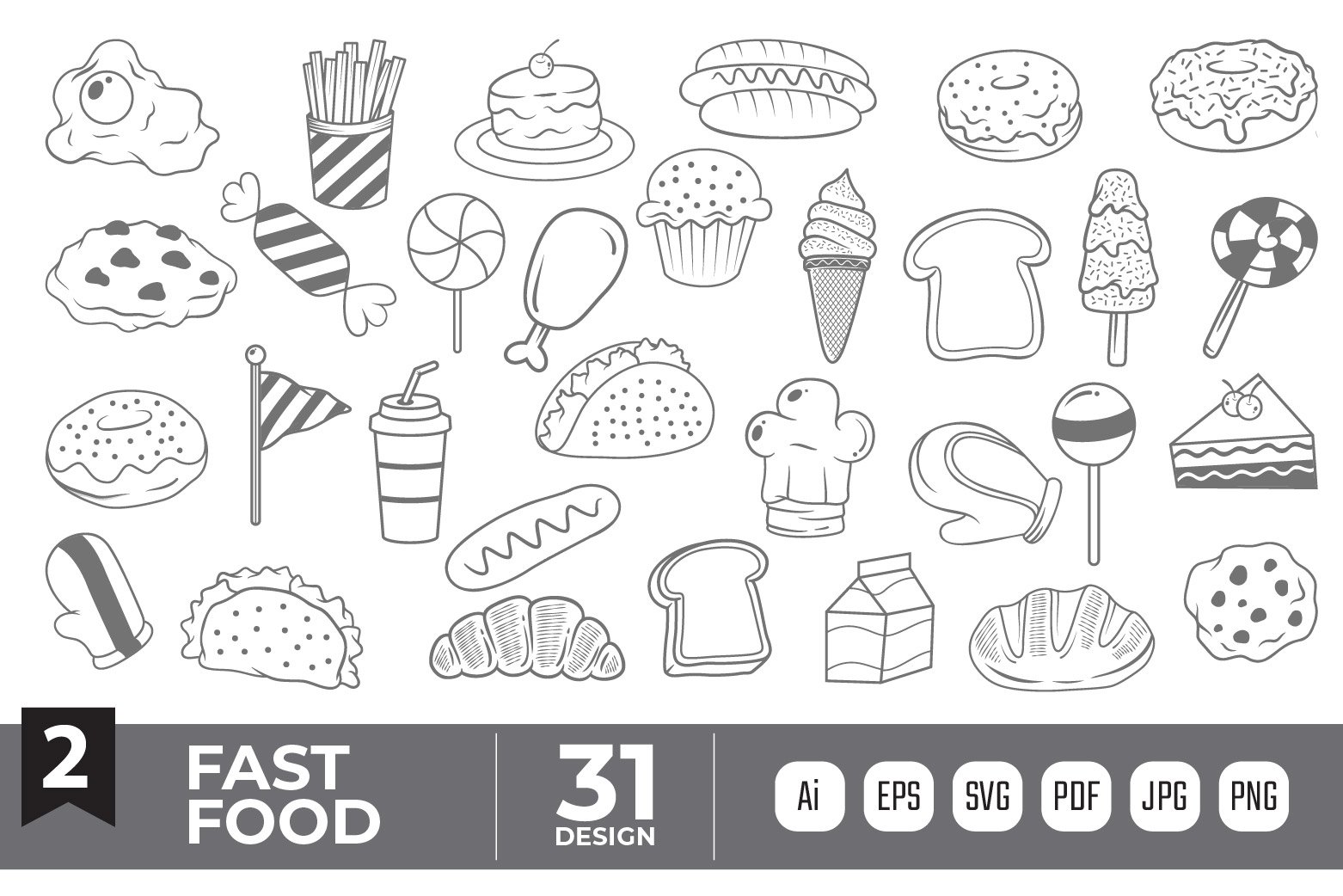 Fast food design bundle