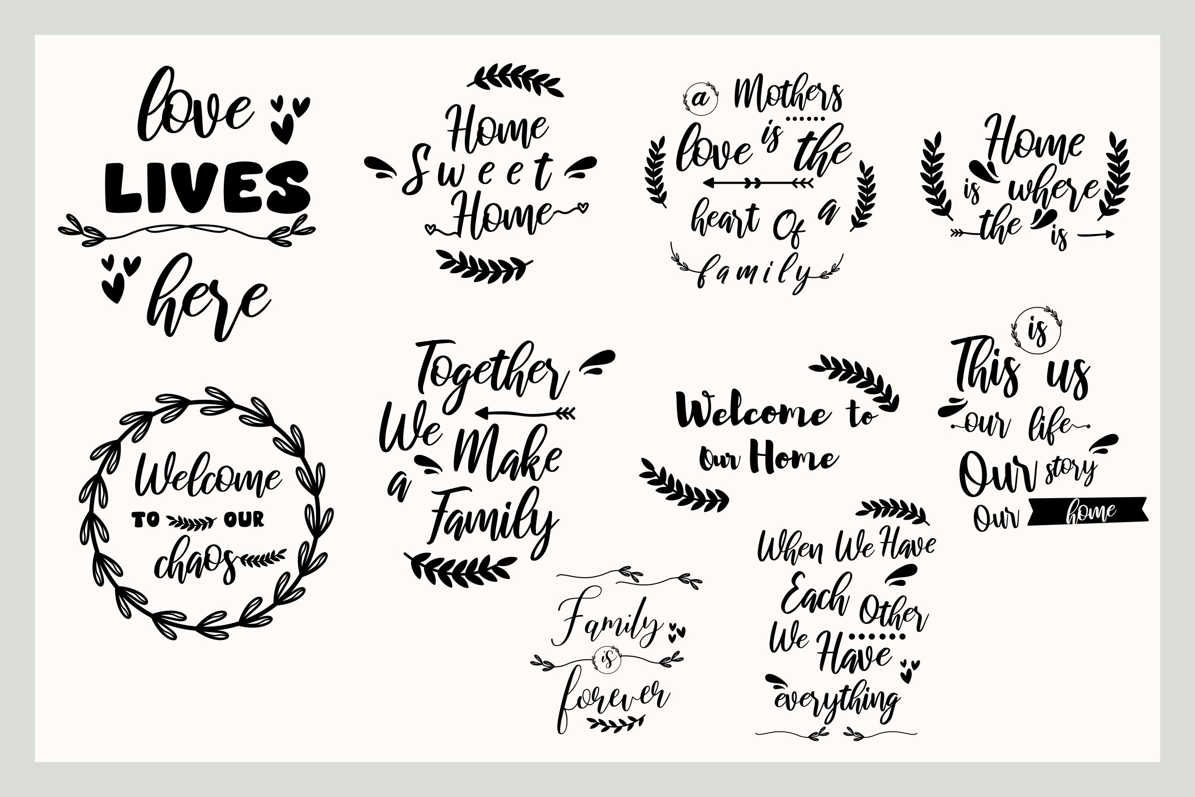 Family Sign Bundle, Family Quotes Bundle view 3