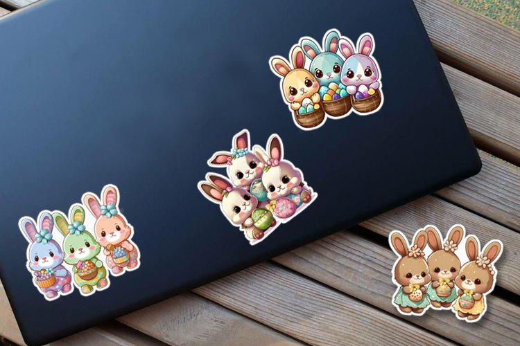 Bundle Easter bunny Eggs Sticker pack png Sublimate print view 2