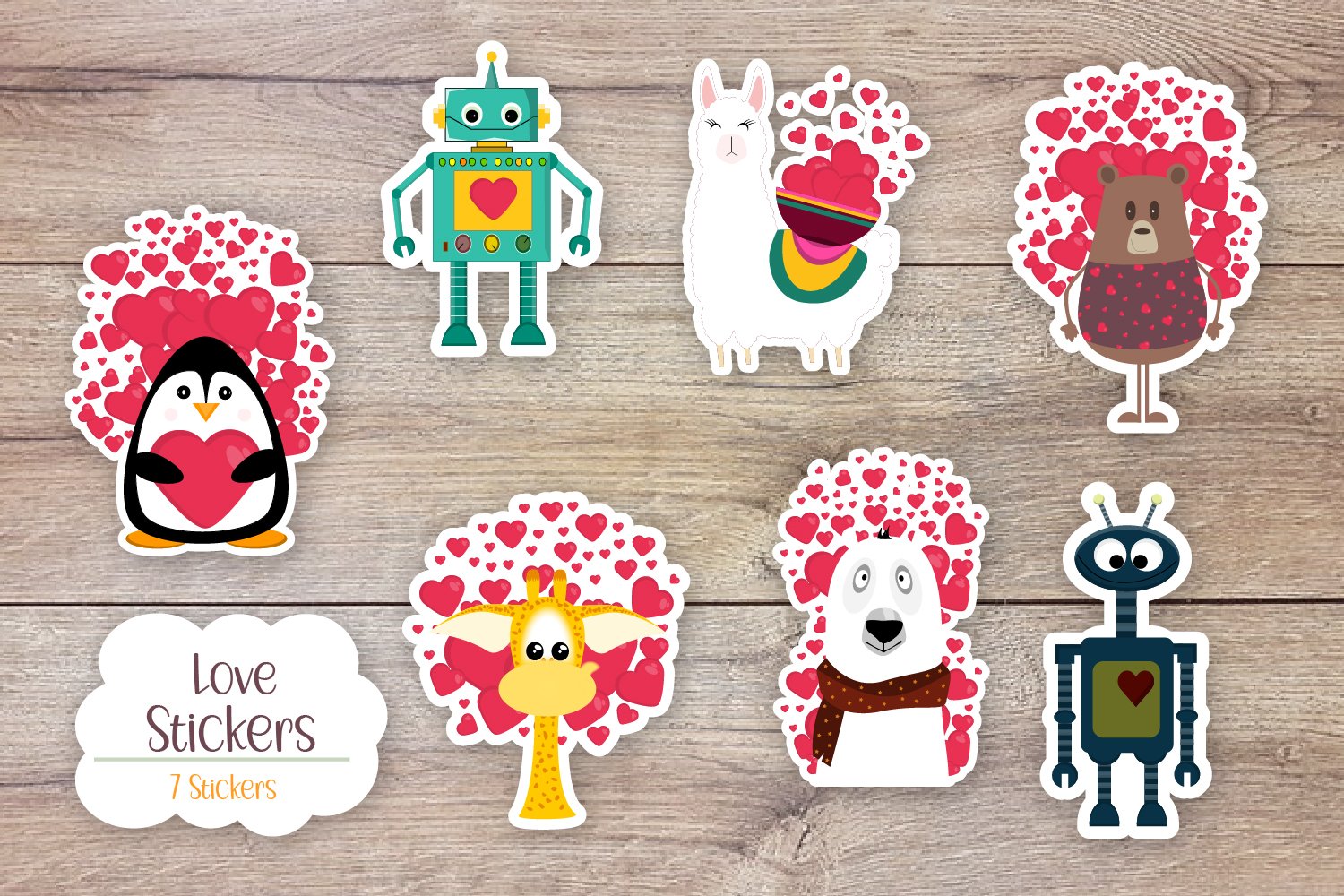 Happy valentines stickers, Animal stickers, Love stickers