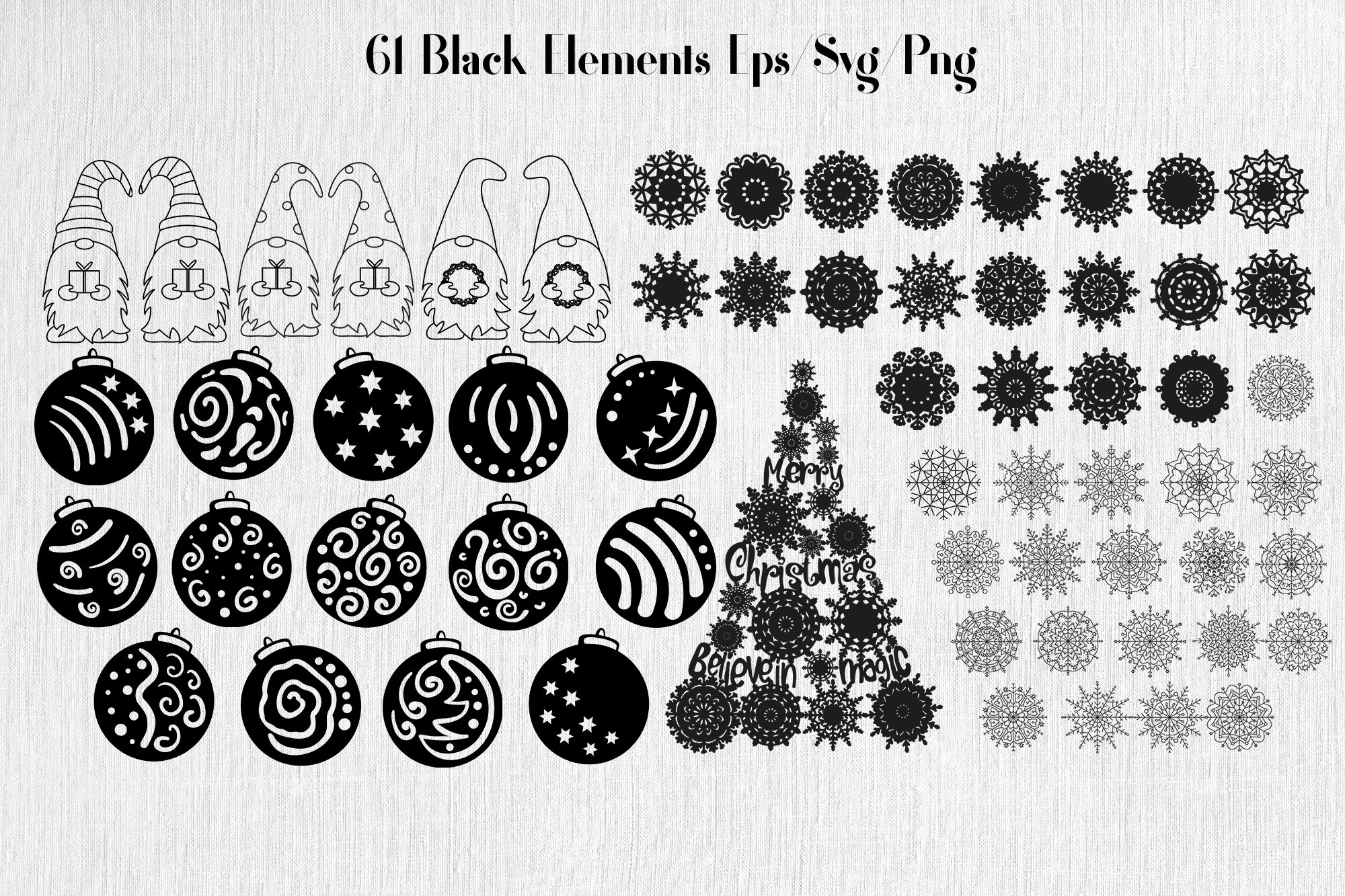Christmas Bundle SVG, Christmas ornaments, Christmas Gnome view 2