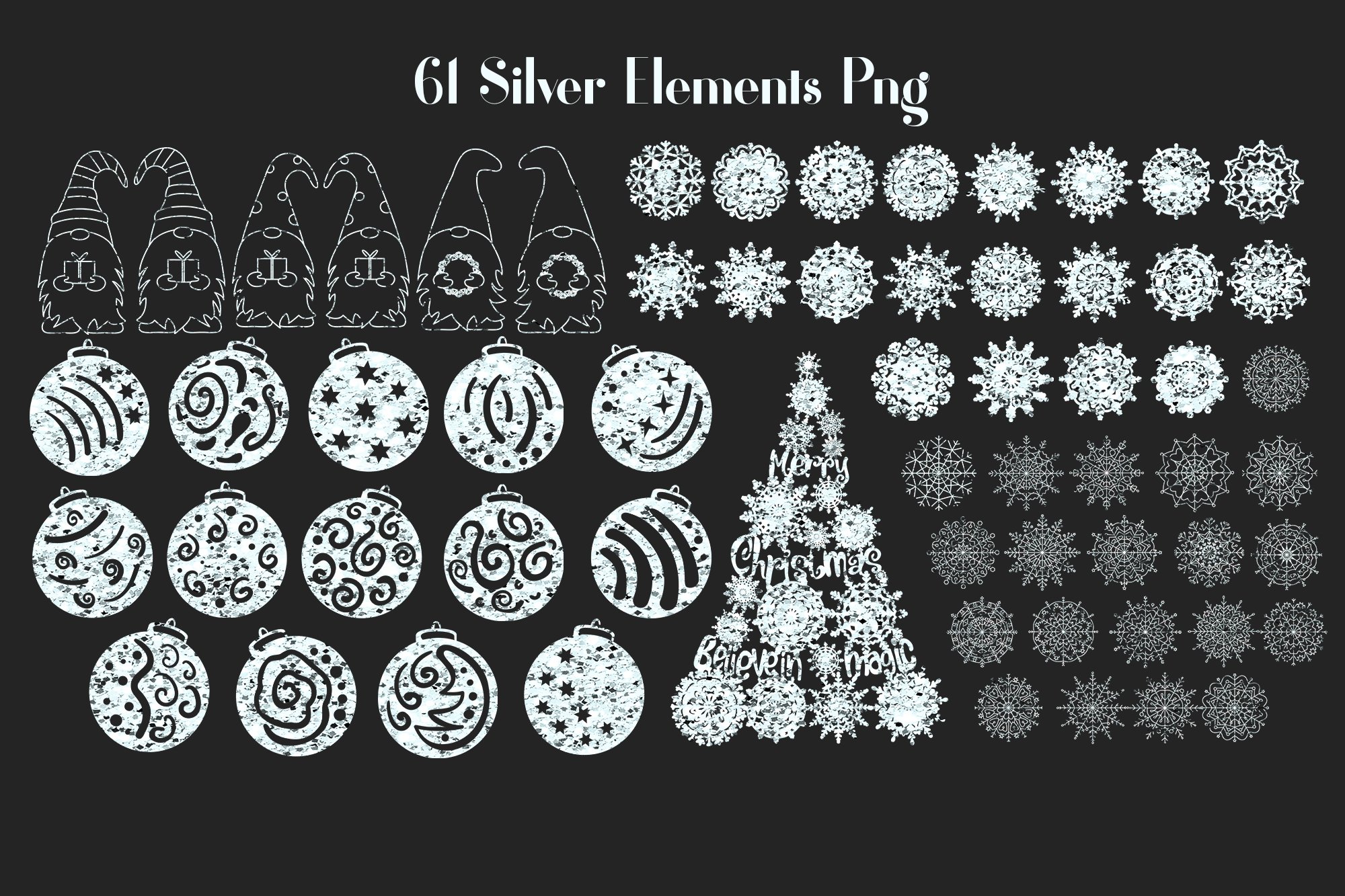 Christmas Bundle SVG, Christmas ornaments, Christmas Gnome view 3