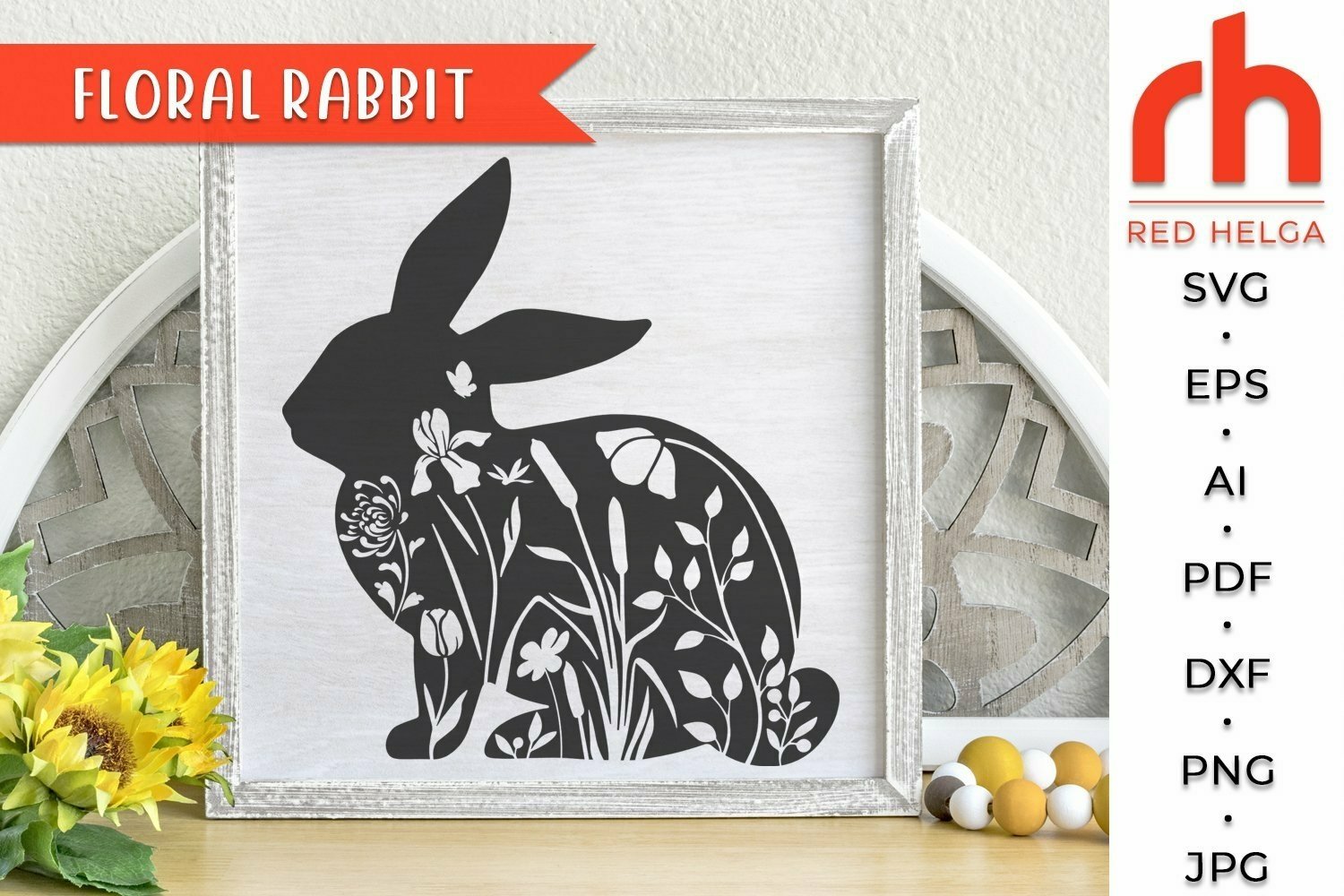 Floral Animals SVG - Farm Life Cut File view 2