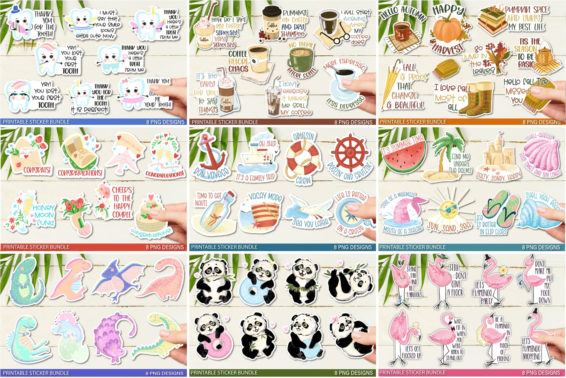 Mega Printable Sticker Bundle | Printable PNG Stickers view 2