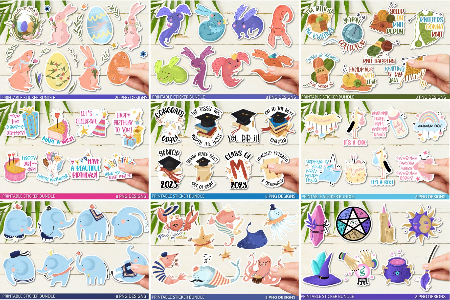 Mega Printable Sticker Bundle | Printable PNG Stickers view 3