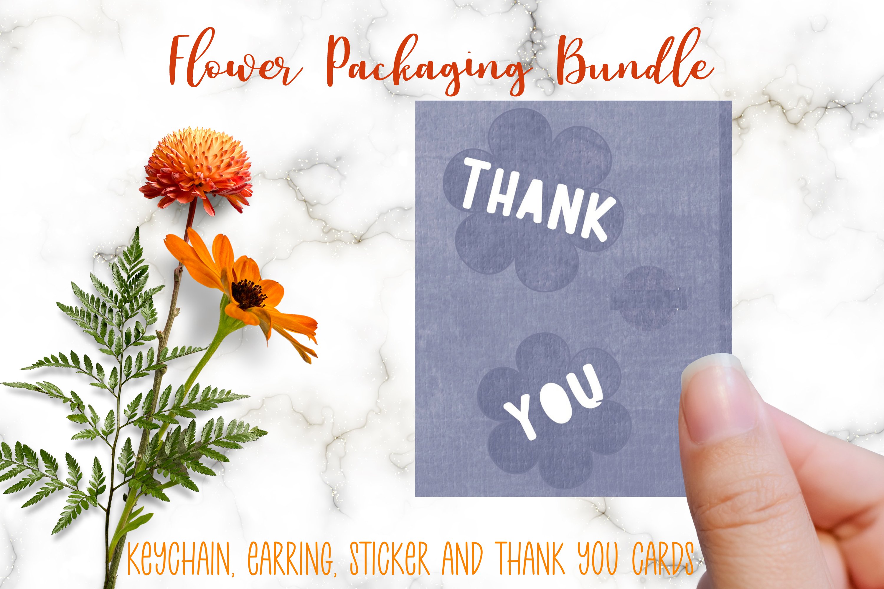Flower Packaging Bundle Stickers Keychains Earrings