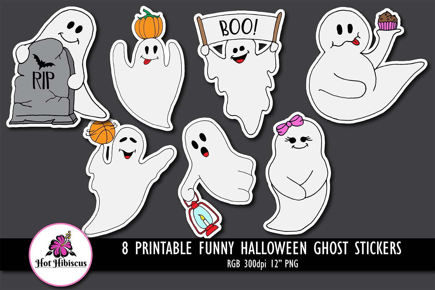 Funny Ghost Stickers | Funny Halloween Stickers