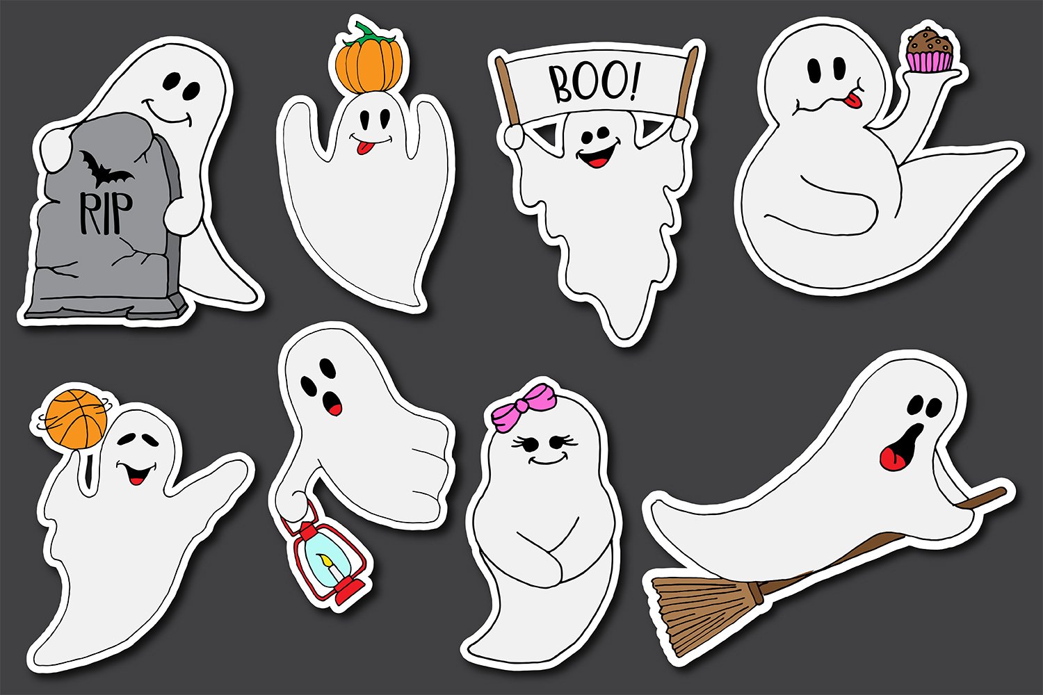 Funny Ghost Stickers | Funny Halloween Stickers view 2