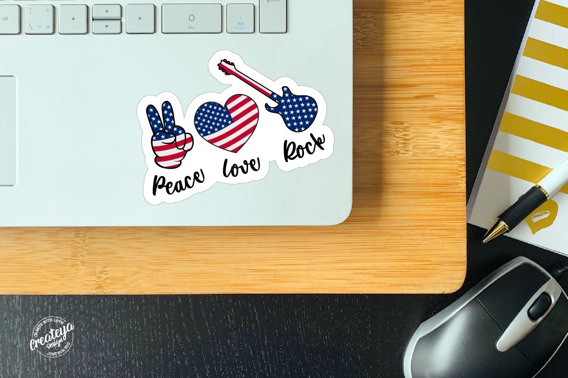 Patriotic stickers. 4th of July Stickers. Sticker Pack svg. view 3
