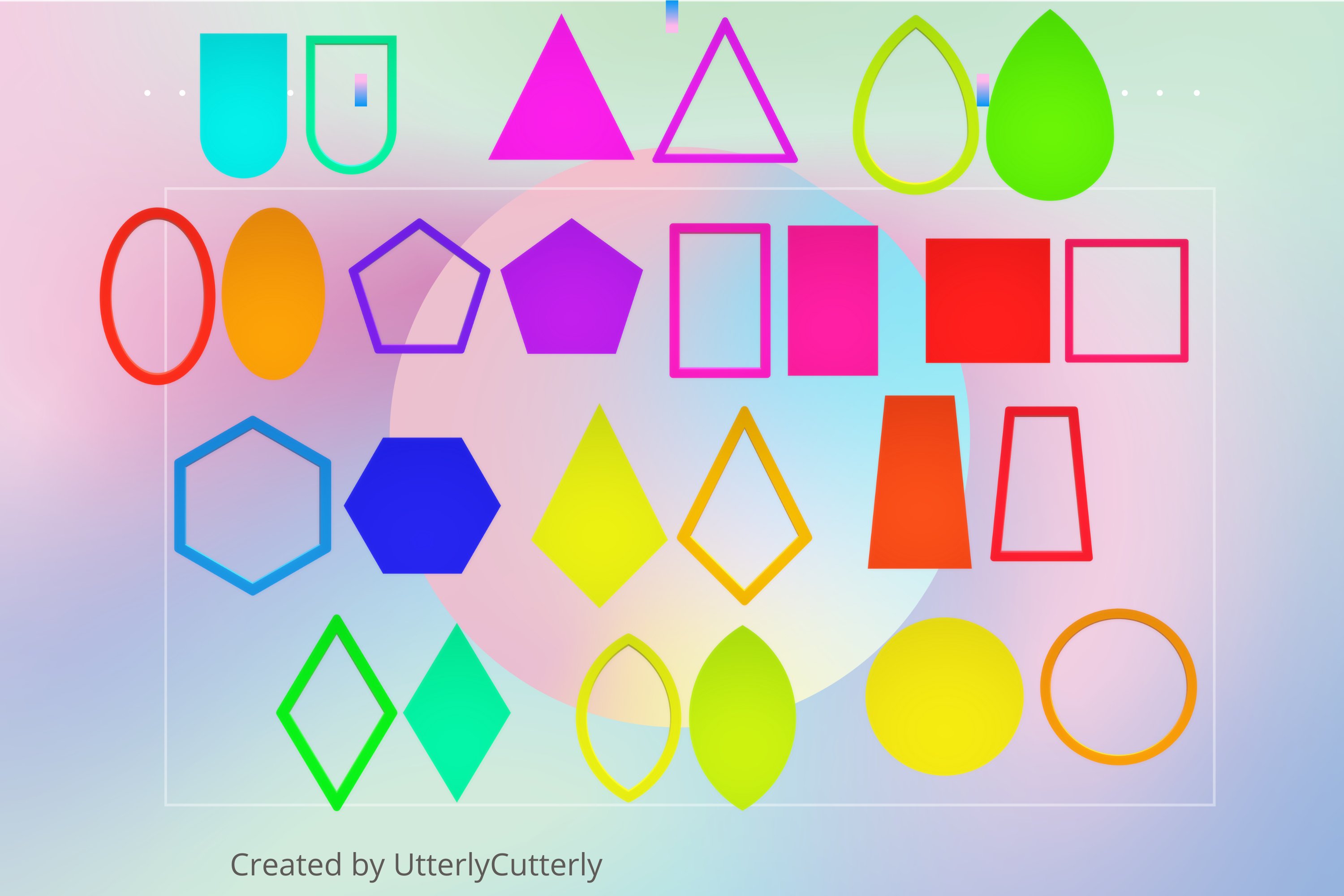 21 Designs Basic Shapes Clay Cutter - Cookie Cutter view 3