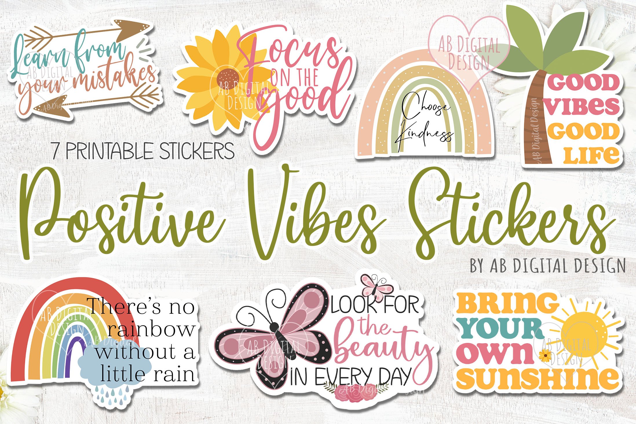 Inspirational Sticker Bundle, Kindness   Positivity Stickers