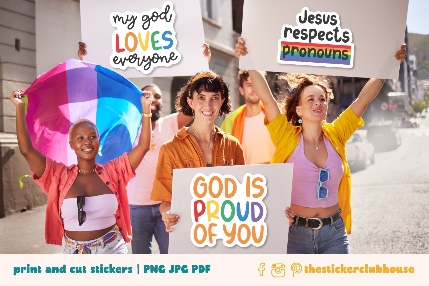 Christian LGBTQ sticker Bundle | Faith and Pride Stickers view 3