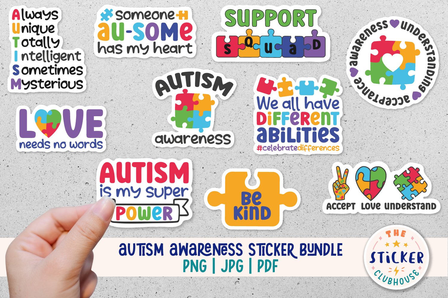 Autism Stickers | Autism Awareness sticker bundle