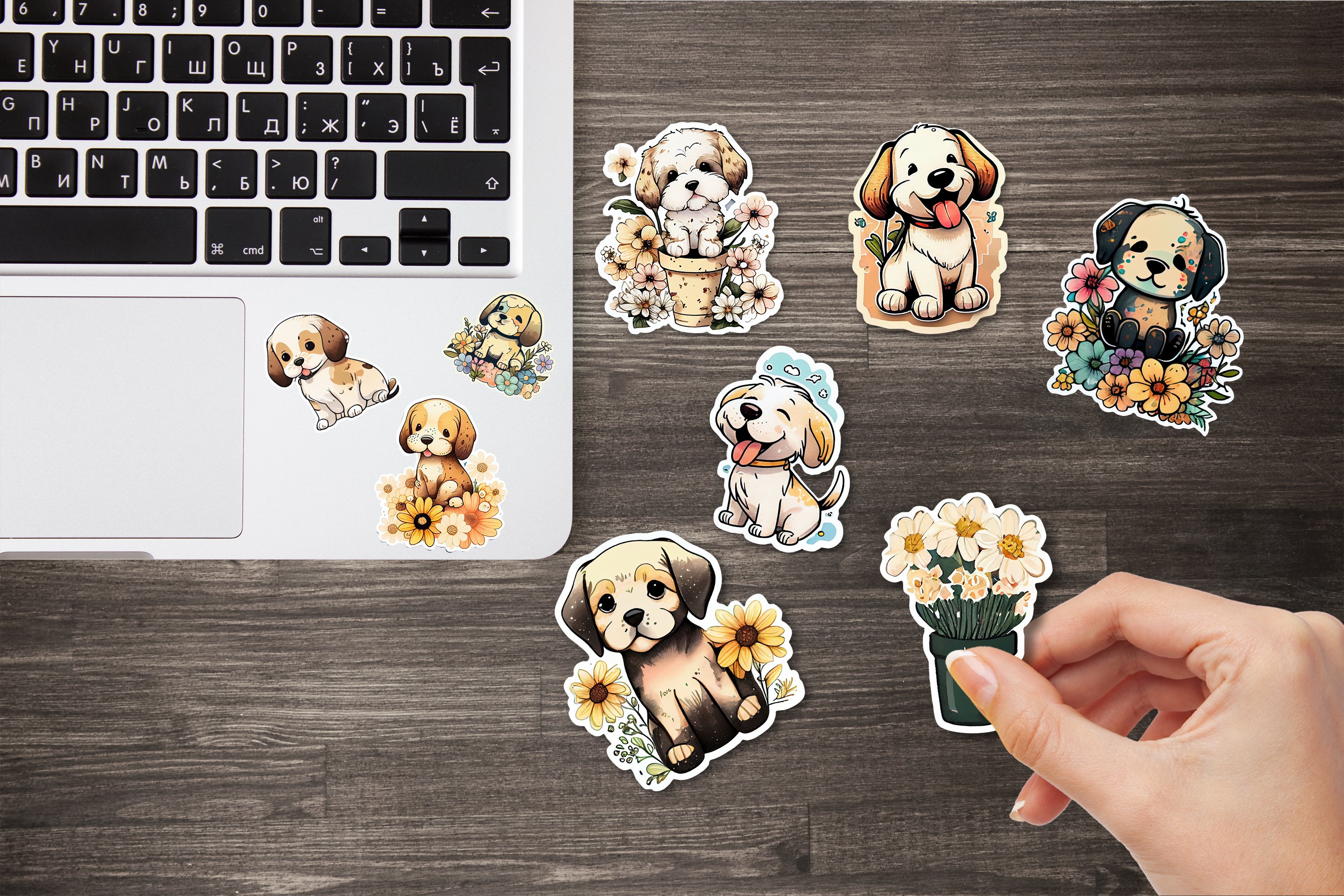 Watercolor Puppy Stickers | Printable Sticker Pack view 2