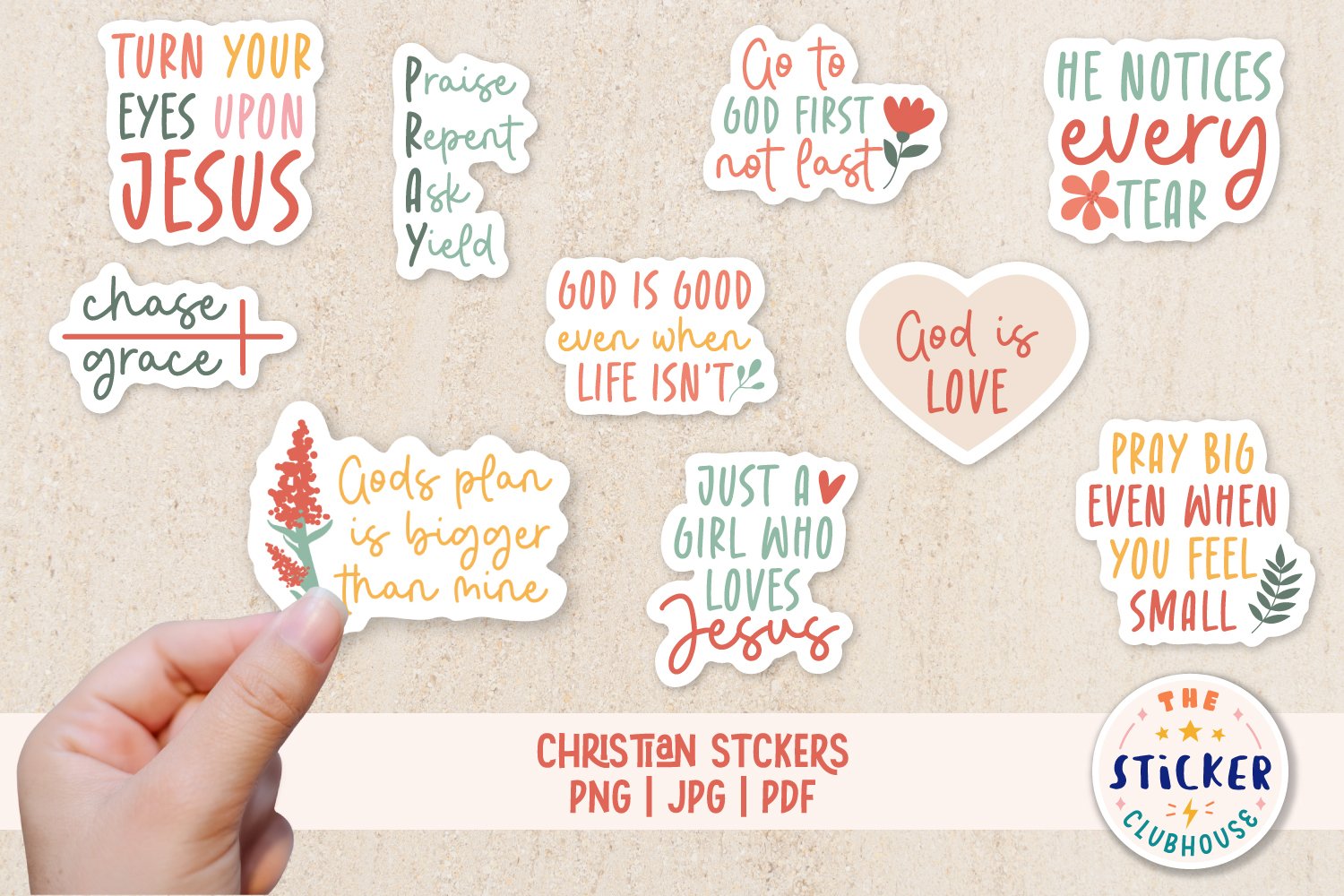 Christian Sticker Bundle | Jesus Stickers | Bible journaling