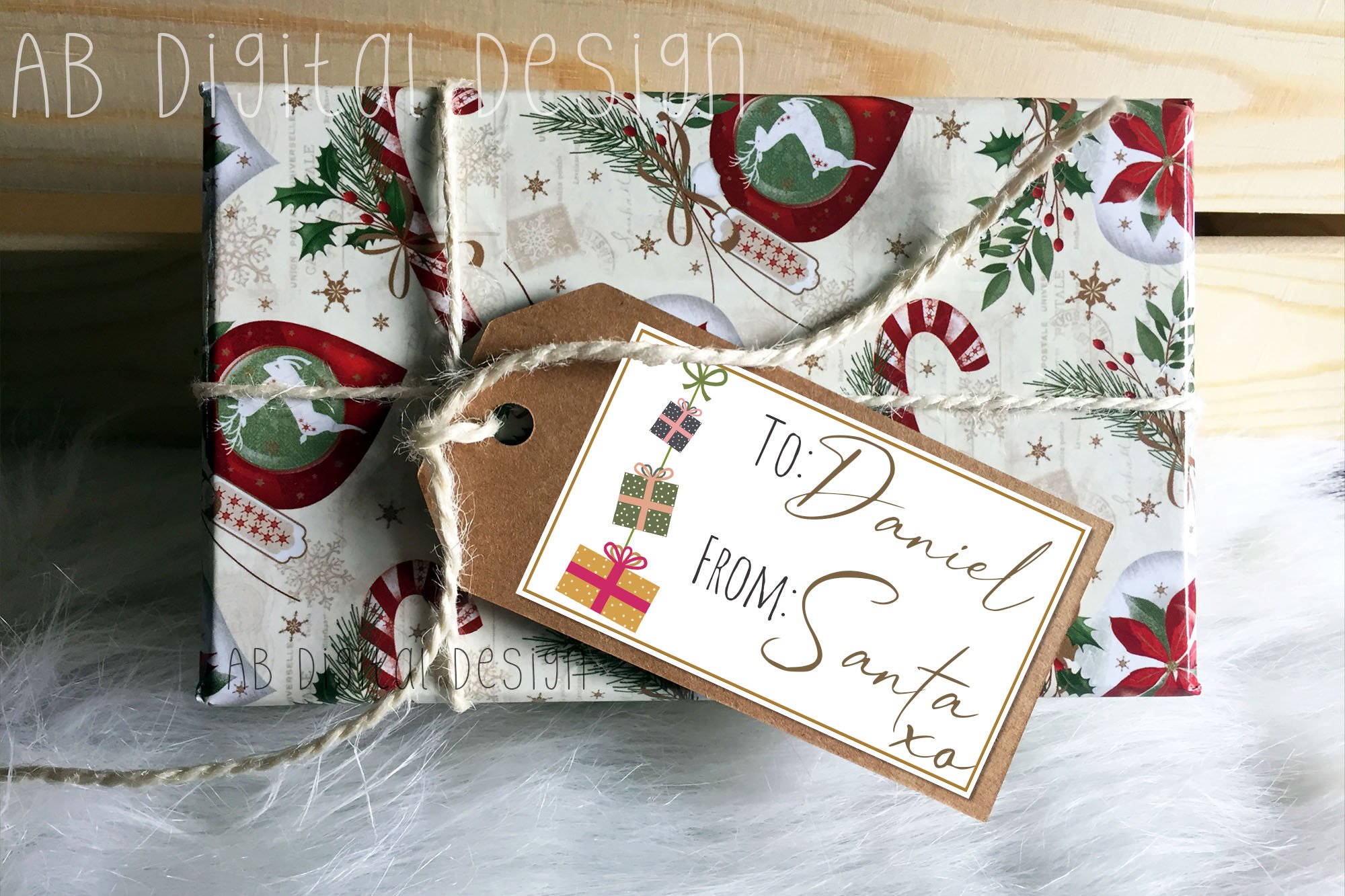 Printable Christmas Gift Tag Stickers Bundle view 2
