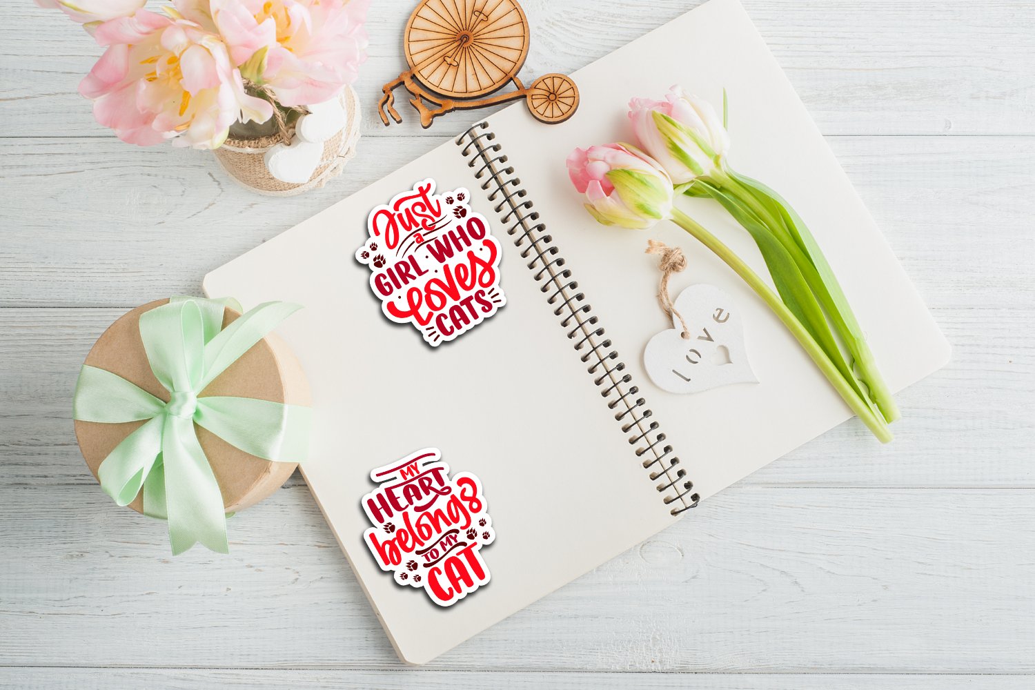 Cat Valentines Sticker Bundle, Cat Valentines Day Sticker view 3