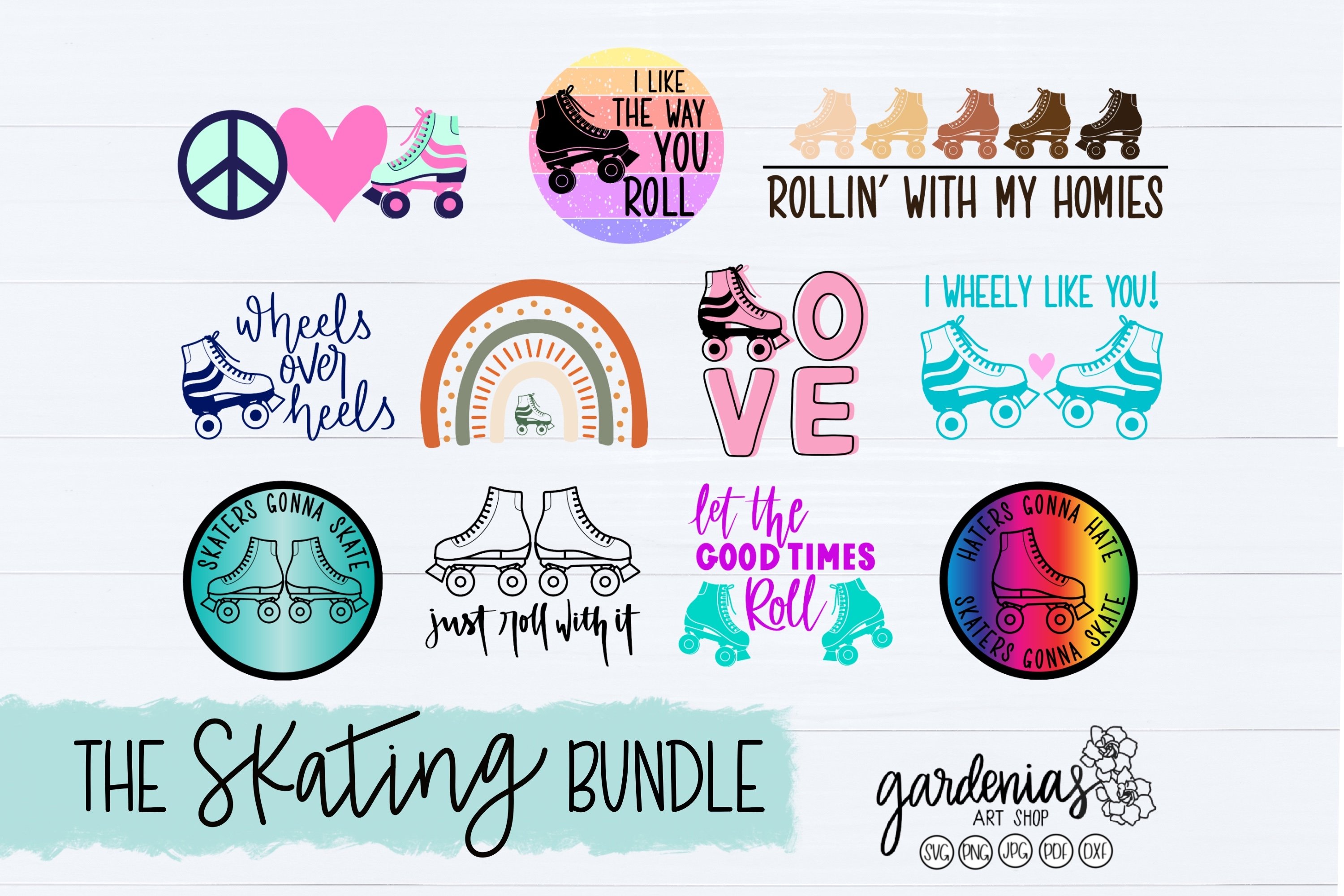 Roller Skating SVG Cut File Bundle | Skates Clip Art Sublima