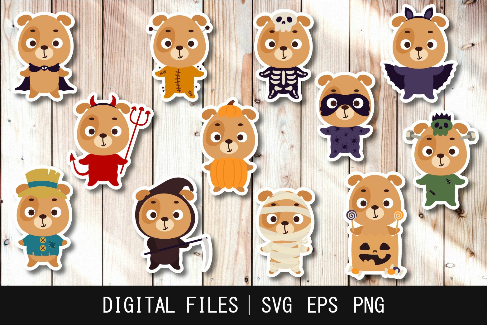 Halloween Dog Stickers PNG, Halloween Dog Clipart