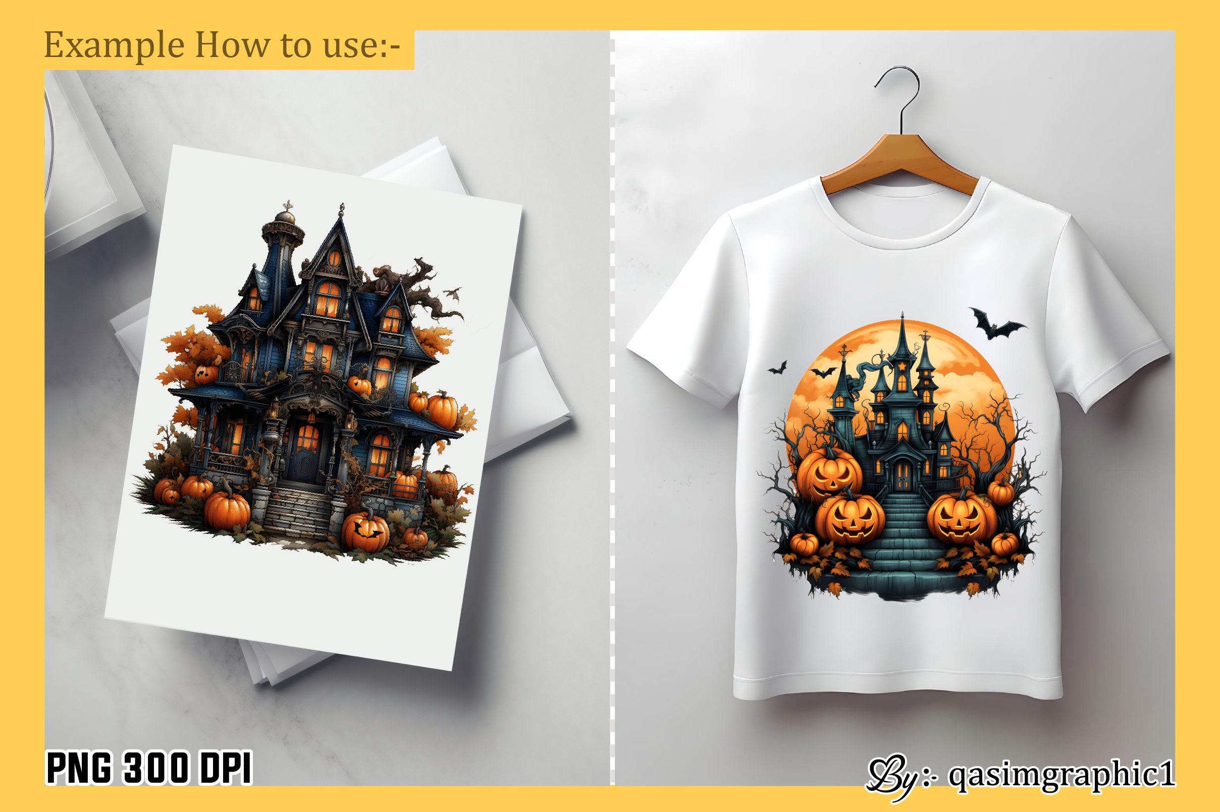 Halloween Haunted House Clipart Bundle view 2