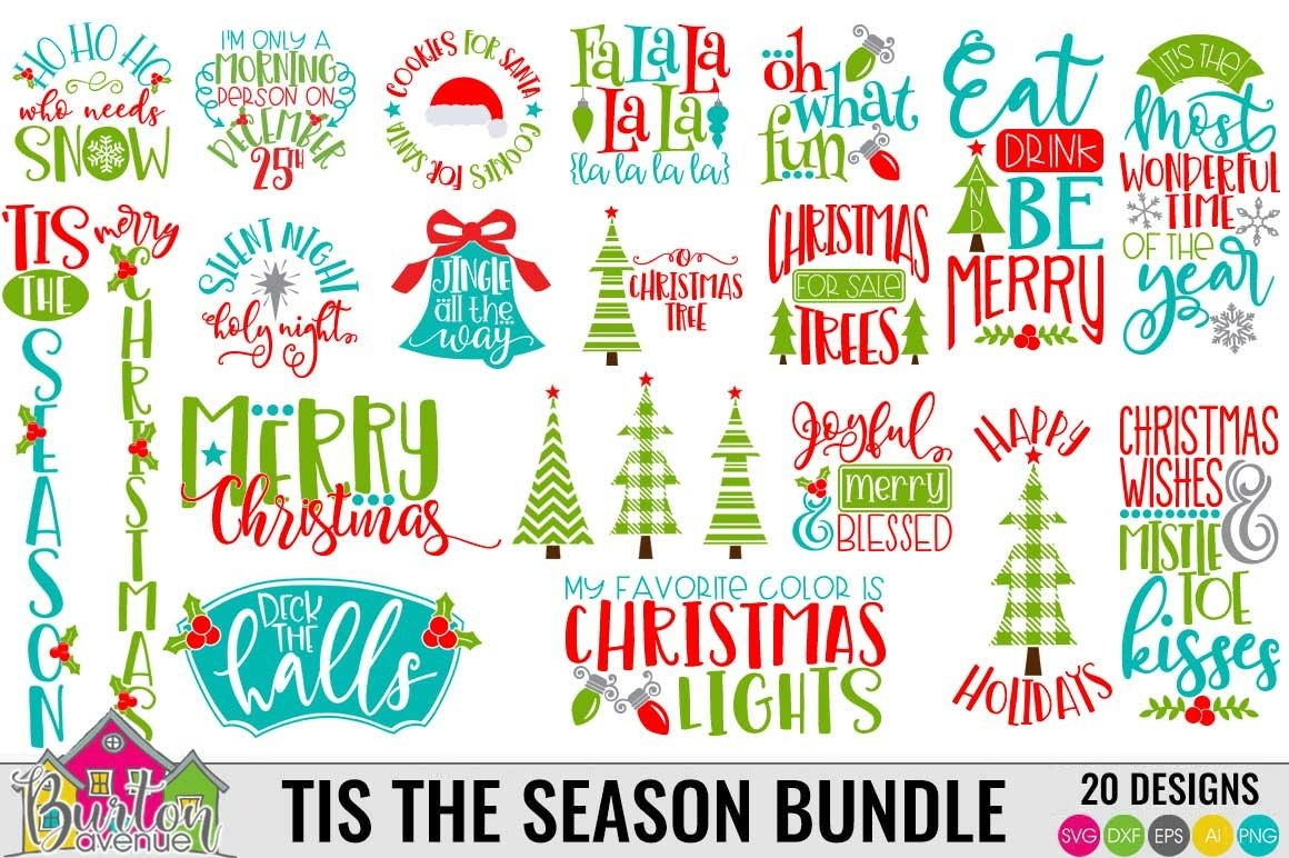 Tis the Season Christmas SVG Bundle | Christmas SVG Files