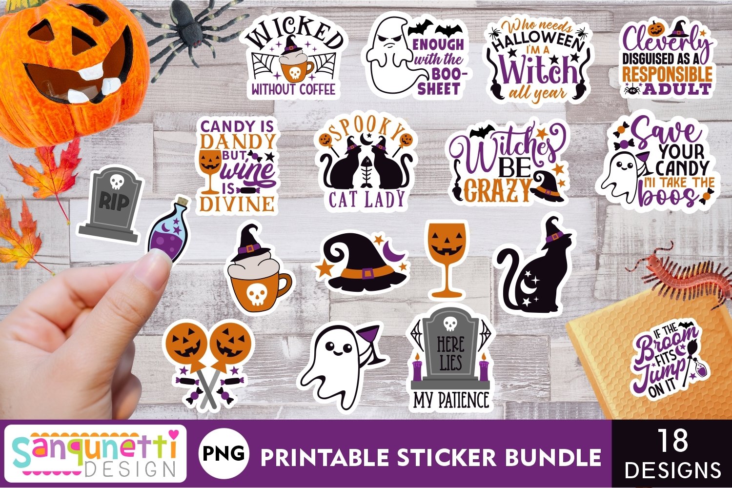 Halloween Sticker Bundle | Funny Halloween stickers
