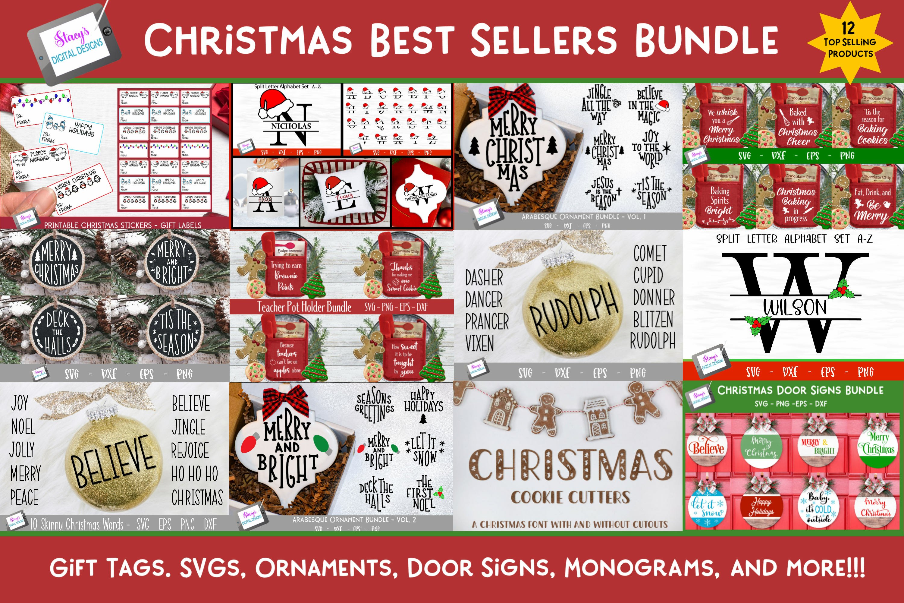 Best Sellers Christmas Bundle | SVGs, Ornaments, Gift Tags