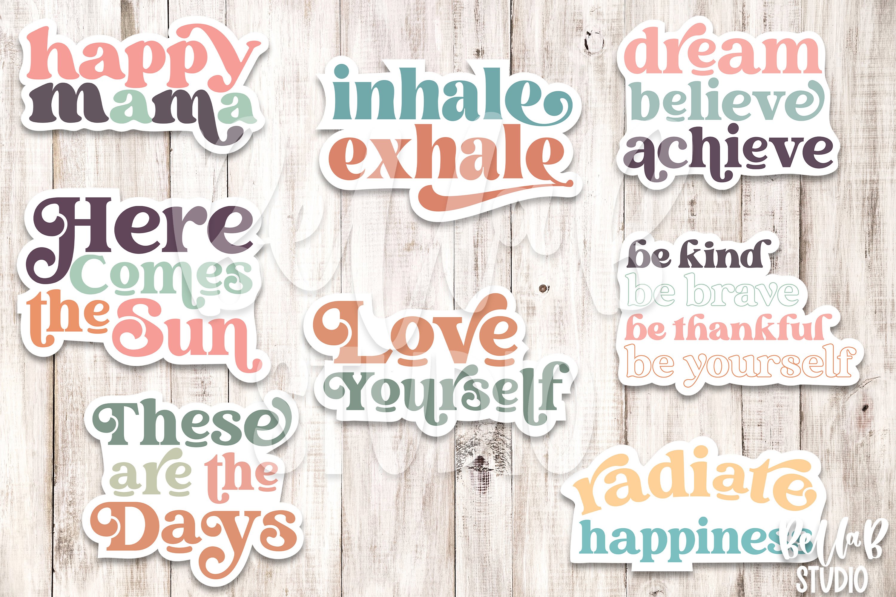 Self Love Positivity Stickers Bundle, Print and Cut view 2