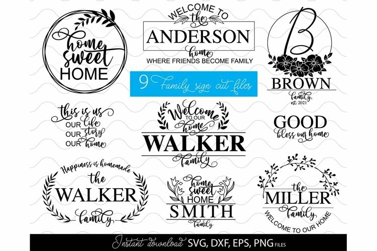 Family Sign SVG | Family Monogram SVG | Farmhouse Monogram