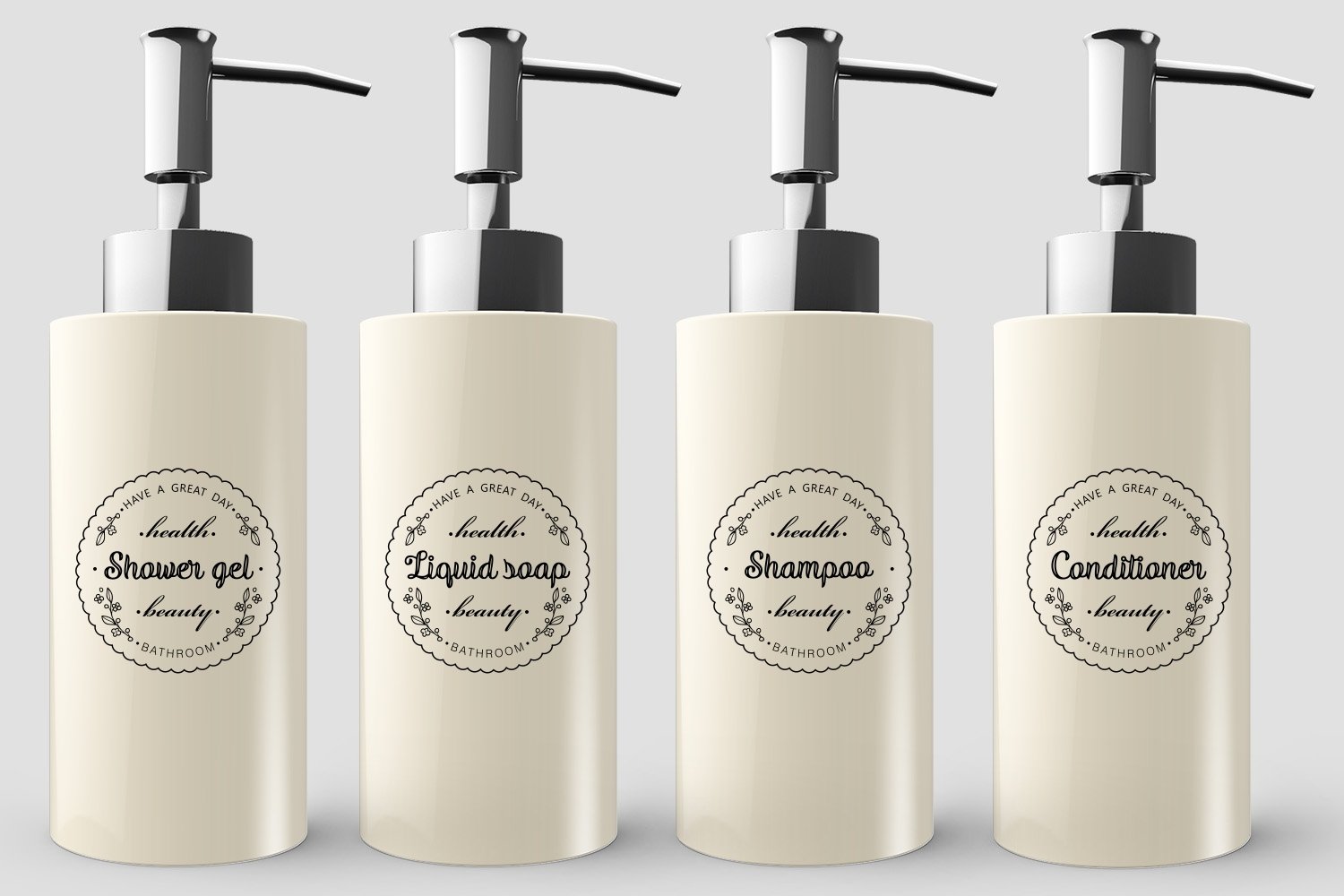 Round Stickers svg for bathroom Cosmetic Bottles svg Bundle view 3