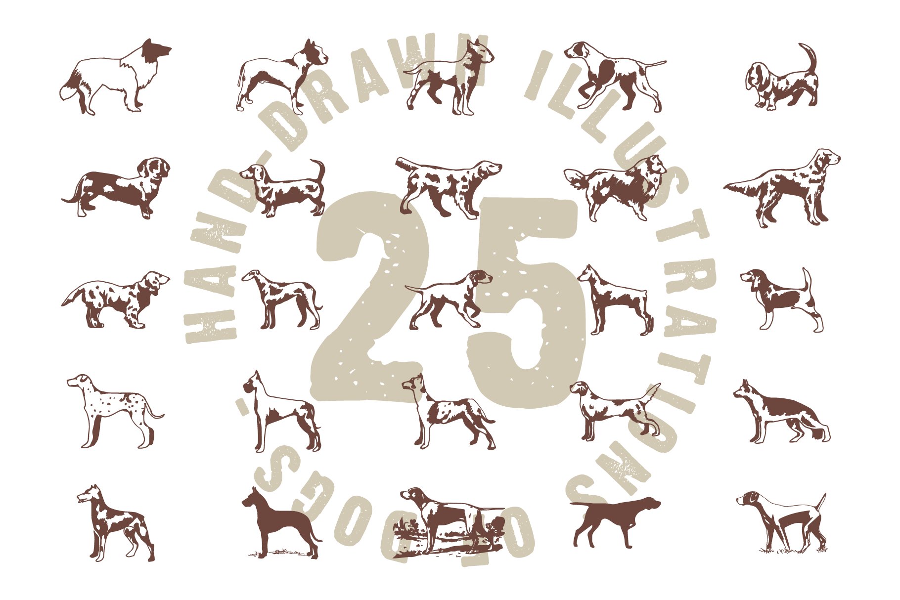 Dog Bundle | Dog Shapes | Dog Silhouette | Dog Cutout Shapes