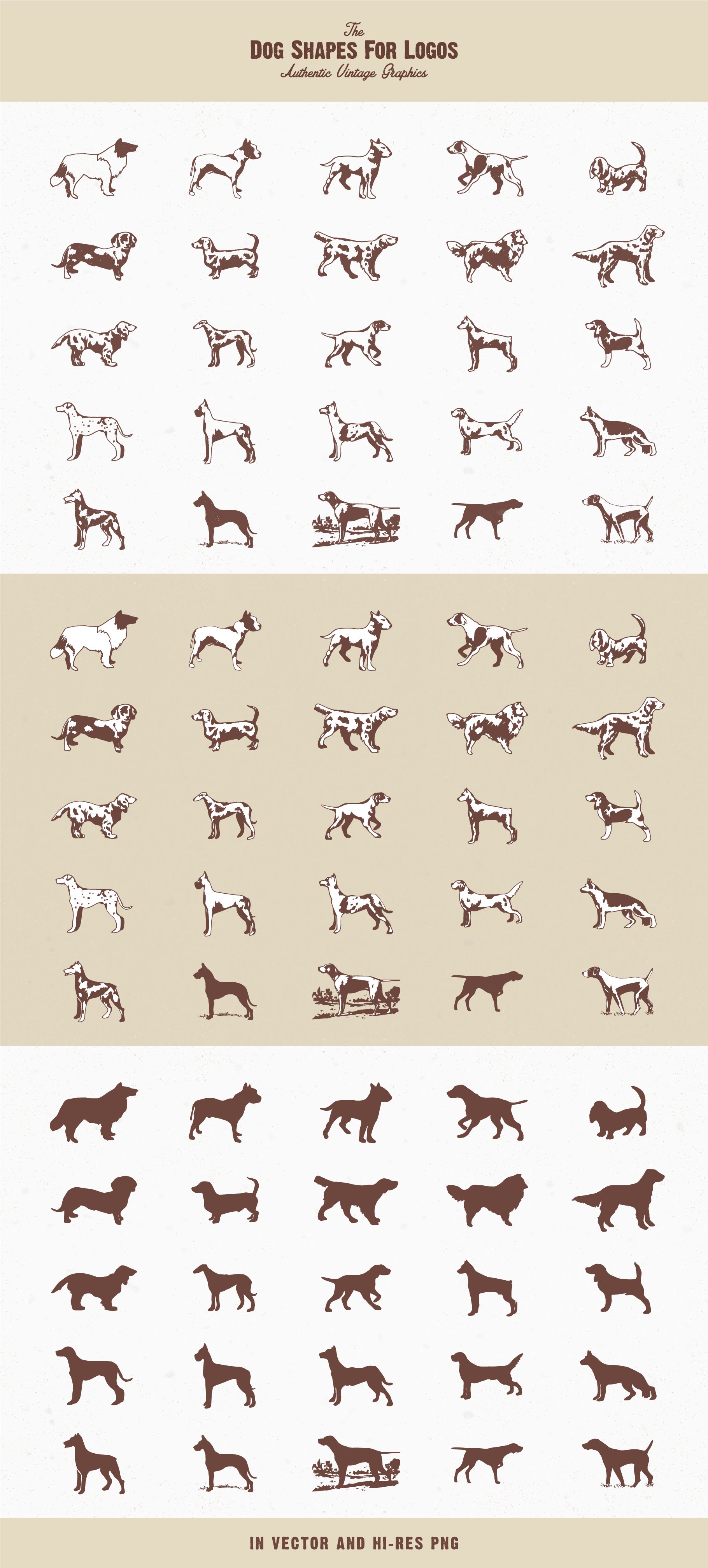 Dog Bundle | Dog Shapes | Dog Silhouette | Dog Cutout Shapes view 3