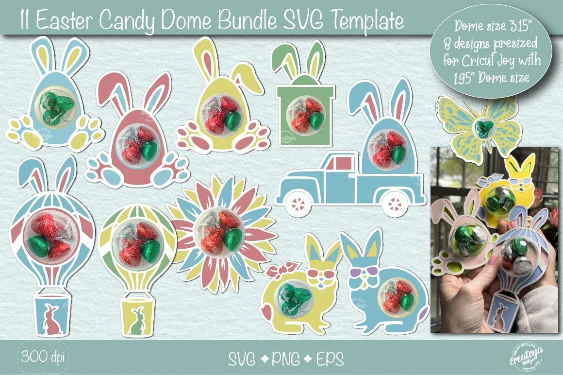Easter Candy Dome Holder SVG Bundle| Easter bunny holder