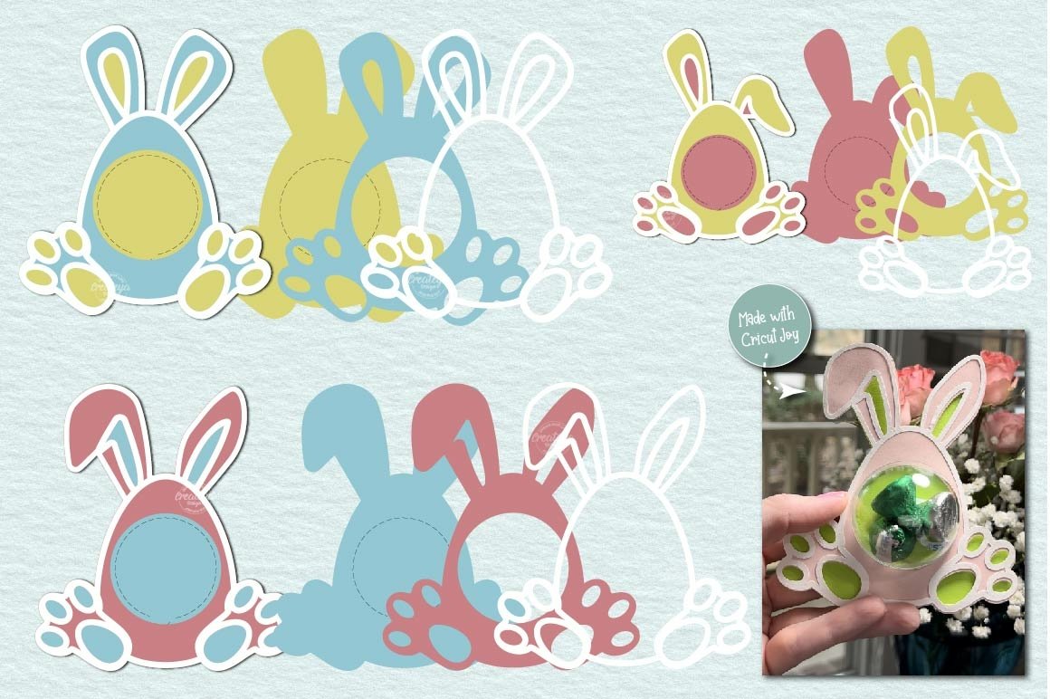 Easter Candy Dome Holder SVG Bundle| Easter bunny holder view 2