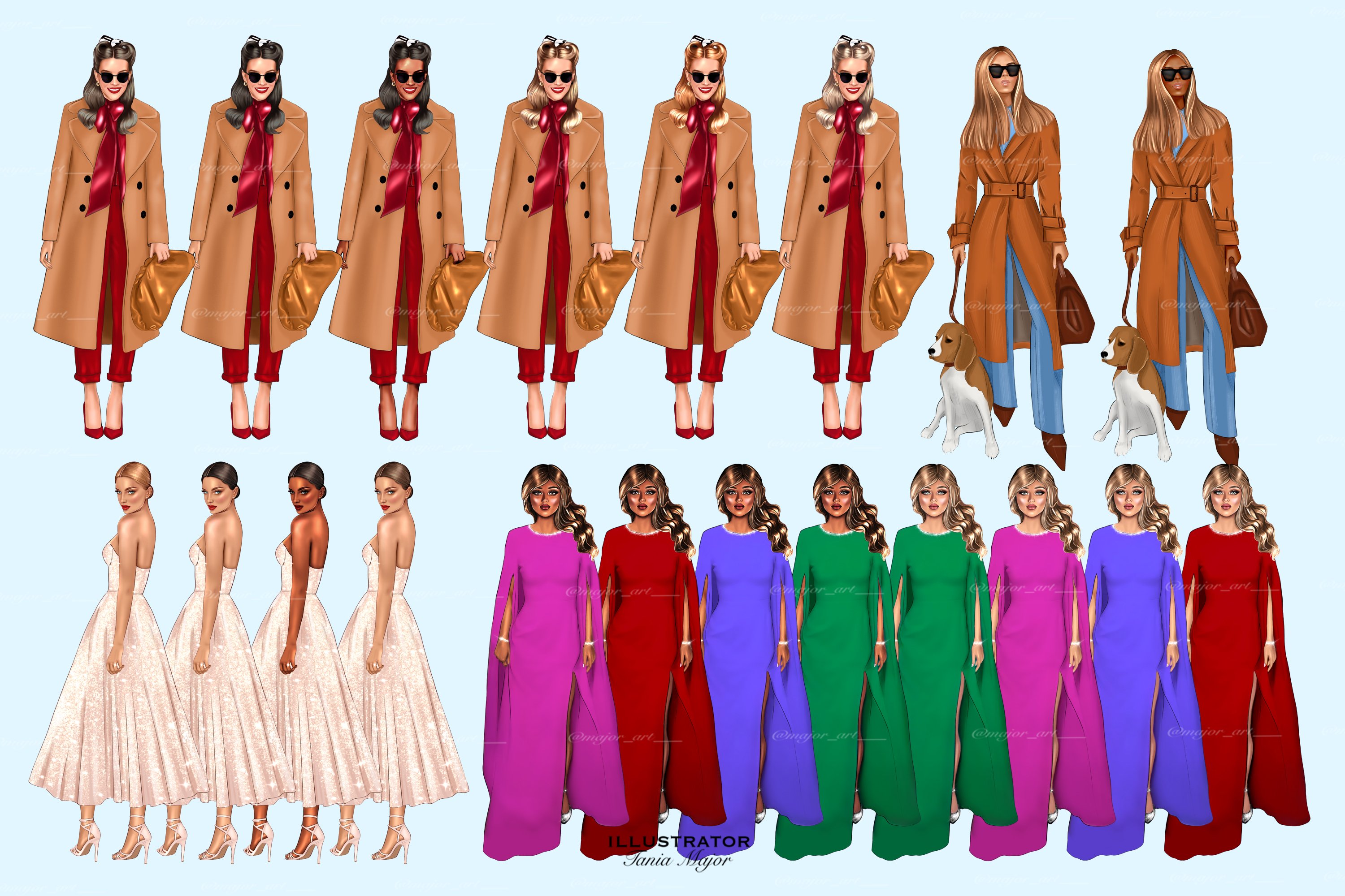 Fashion girl clipart view 3