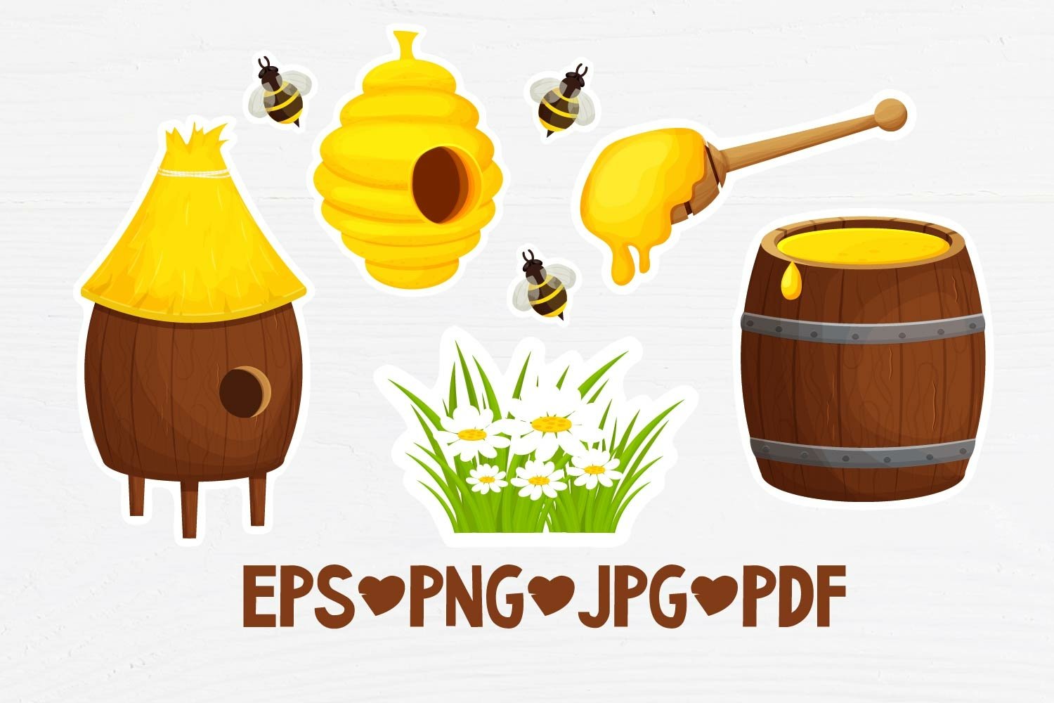 HONEY BEE Colection Printable stickers PDF PNG view 2