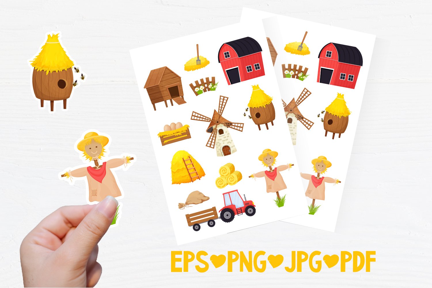 Sweet Farm Printable stickers PDF PNG view 2
