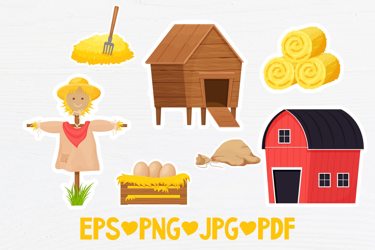 Sweet Farm Printable stickers PDF PNG view 3