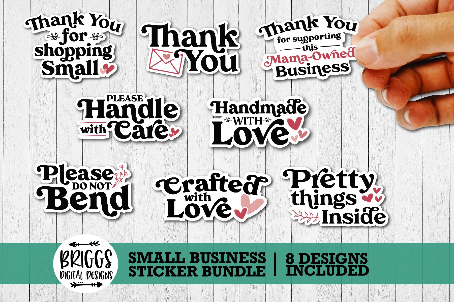 Small Business Sticker Bundle | print and cut sticker files