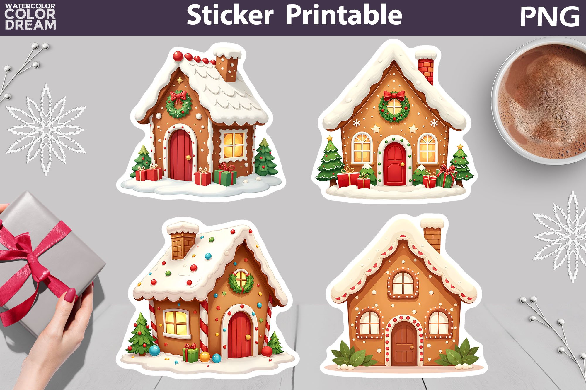 Gingerbread Cookies Sticker Bundle | Gingerbread Men Sticker view 2